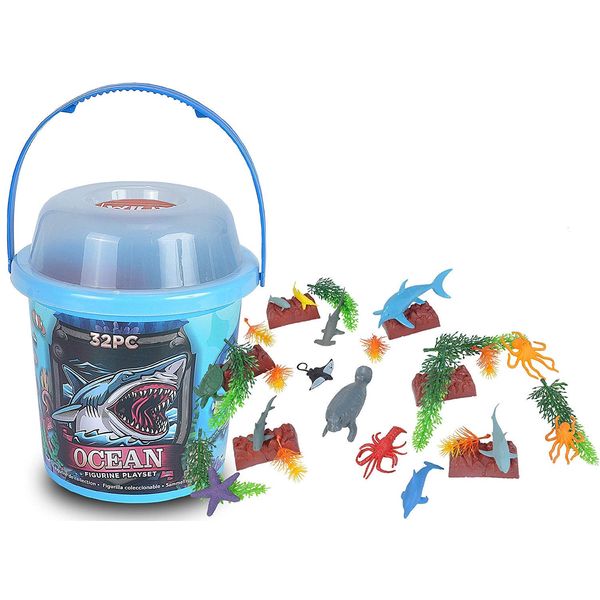 Wild Republic Aquatic Animals, Toy Figures, Tube Animals, Kids Gifts, Ocean Theme Party Supplies, Sea Creatures, 32-Piece Collection