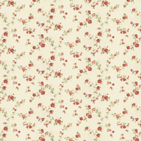 MyTinyWorld Dolls House Miniature Small Trailing Red Rose Wallpaper