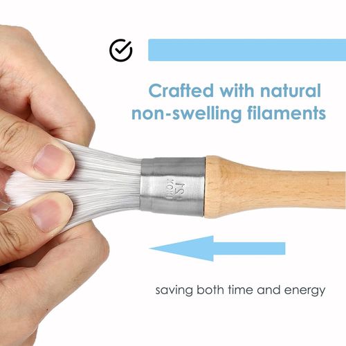 3PCS Sash Paint Brush Set, Round Paint Brushes Decorating, Sash Painting Tool with Wooden Handle 3 Size, Decorating of Window Door Fence with Oil Based Paints