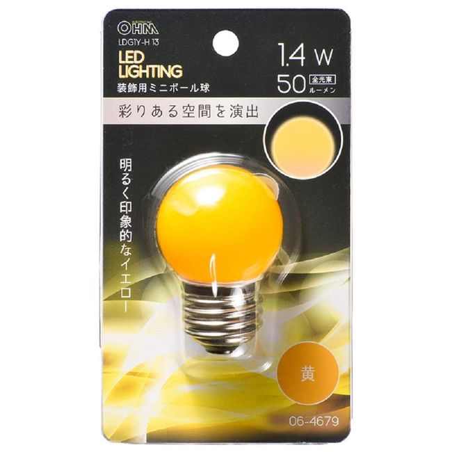 Ohm Electric LED Mini Ball Sphere (Decoration/1.4W/50lm/Yellow/G40/E26)