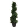 Vickerman 3' Plastic Artificial Potted Cedar Spiral Tree in Green