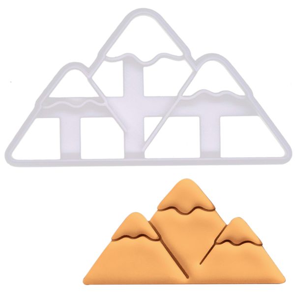 BAKERLOGY Cute Snowy Mountain Cookie Cutter - Bake Cute Christmas Treats - Detailed Biscuit Cutter Design for Baking and Crafts, Ideal on Fondant, Dough, Clay