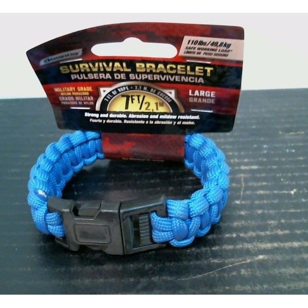 Secure Line NPCB550BLL Survival Bracelet, Large Blue,  FREE SHIP