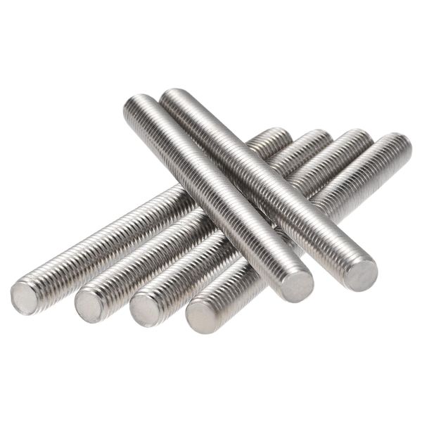 sourcing map 6Pcs M8 x 90mm Fully Threaded Rod 304 Stainless Steel Right Hand Threads