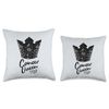Cancer Queen with Black Leopard Cheetah Pattern Crown Throw Pillow