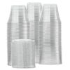 Comfy Package [9 oz. - 100 Sets] Clear Plastic Cups With Flat Lids