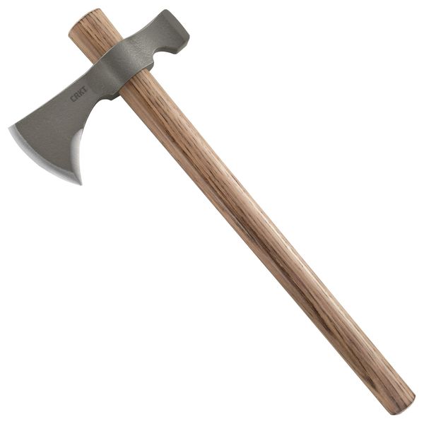 CRKT Woods Chogan Tomahawk Axe: RMJ T-Hawk Lightweight Outdoor Camping Axe with Hammerhead, Forged Carbon Steel Blade, and Hickory Wooden Handle 2730