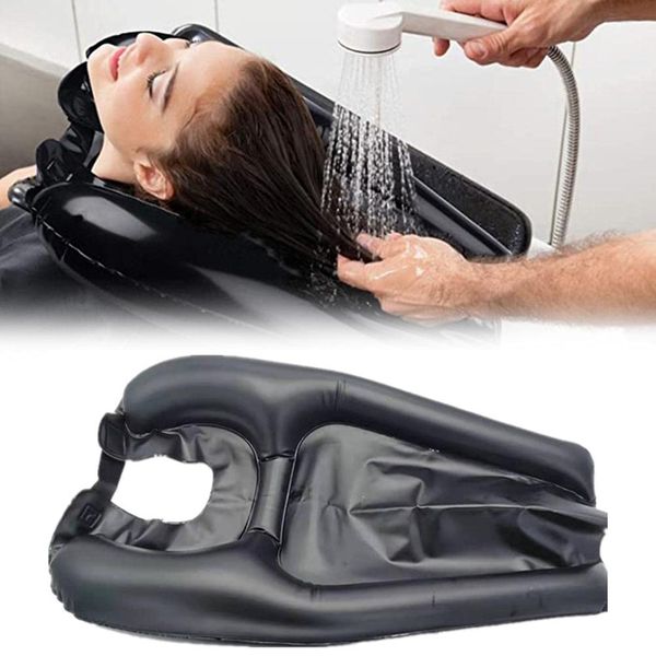 Inflatable Hair Washing Tray Portable Shampoo Bowl Sink in Bed or on Wheelchair for Elderly Injured Pregnant for Hair Washing Dyes Cuts