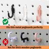 HUHOLE Pegboard Plastic Hooks, Designed for 1/4" Metal Pegboard Panel, Black, 200PC