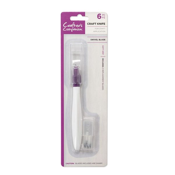 Crafter's Companion Softgrip Swivel Craft Knife/Blade, White, One Size