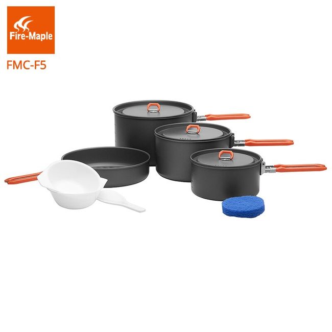 Fire Maple Camping Cookware Utensils Dishes Camp Cooking Set Hiking Heat  Exchanger Pot Kettle FMC-FC2 Outdoor Tourism Tableware