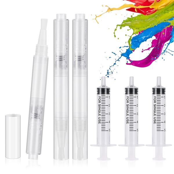 Thinp 6 Pieces Touch Up Paint Pen, Paint Touch Up Pen for Walls Paint Pen Touch Up Paint Brushes Fillable Paint Brush Pens for Drywall Cabinets Furniture Stains Scratches Repair (6)