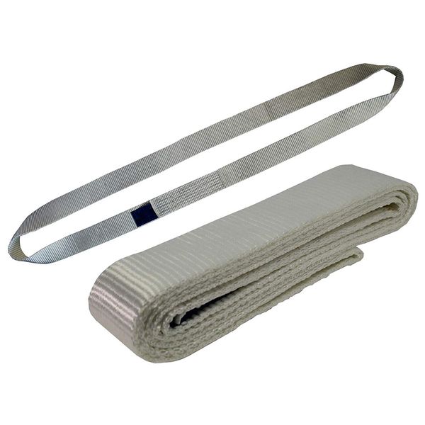 Disposable Endless Sling 1 Ton Load Capacity 1 Metre Length Lifting Straps Band Sling Round Sling Lifting Strap Lifting Strap Made of Polyester with End Loops for Crane, Towing White