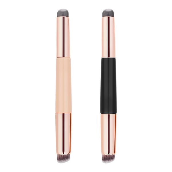 2 Stück Lippenpinsel aus Silikon und Concealer Pinsel, Doppelköpfig Lippenstift- und Concealer-Pinsel Multifunktionspinsel für Lippenstifte Lipgloss Lippenbalsam Applikator Nagelverblendung