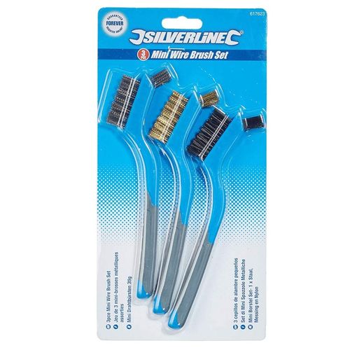 Silverline Mini Wire Brush Set 3pce 175mm (617623)