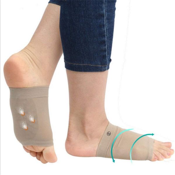 PEDIMEND Silicone Medical Gel Plantar Fasciitis Arch Support Sleeve with Holes (5PAIR - 10PCS) | Fallen Arch Support Cushion for Flat Feet | Flatfoot Orthotics Massage Insoles | Unisex | Foot Care