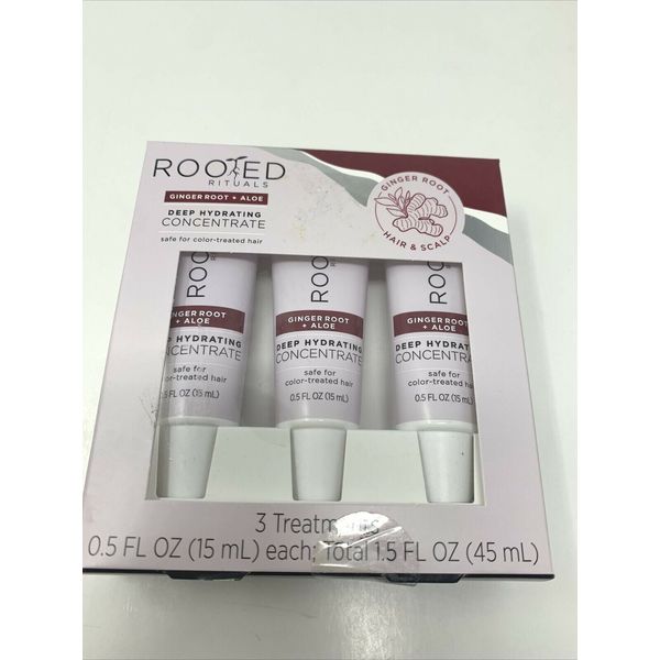 Rooted Rituals Hydrating Concentrate Ginger Root Aloe Treatment 3 .5 oz Tubes