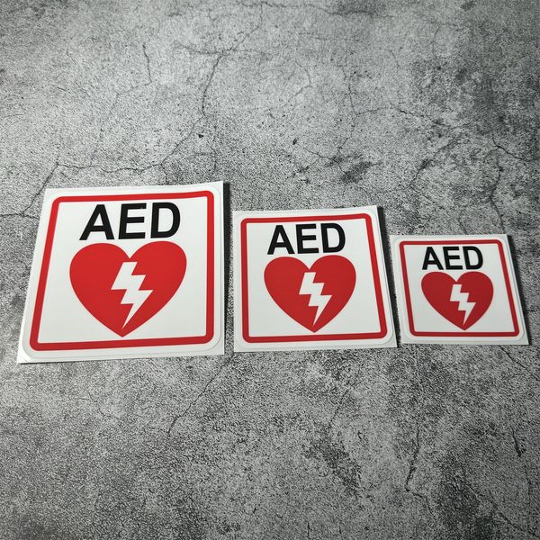 Car Stickers Emergency AED Inside Decal Automobile Window Tail Triangle Appliques 3PCS