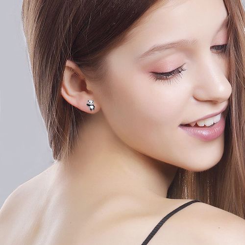 925 Sterling Silver Animal Stud Earrings Hypoallergenic Panda/Axolotl/Rabbit/Frog/Dolphin/Pig/Paw/Hedgehog/Penguin/Turtle/For Women Girls, Sterling Silver, No Gemstone