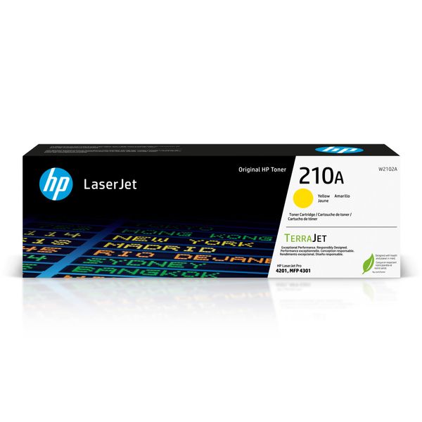 HP 210A Yellow Toner Cartridge | Works Color Laserjet Pro 4201, Color Laserjet Pro MFP 4301 Series | W2102A