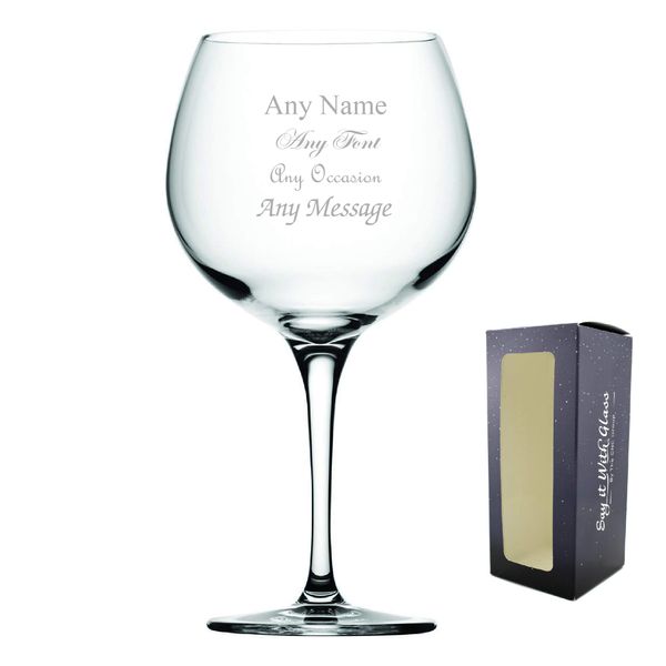 Personalised Engraved Juniper Gin Balloon 24oz Glass - Birthday Gift Present