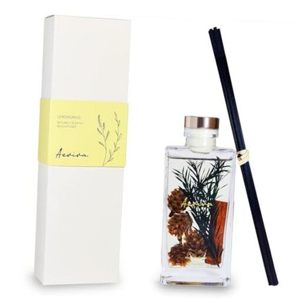 Reed Diffuser Set, 5 fl oz Lemongrass Scented Oil Diffuser, Home Fragrance