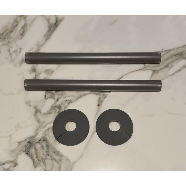 Radiator Pipe Covers & Collars Pair- Anthracite 15mm Pipe Shroud 200mm-TC