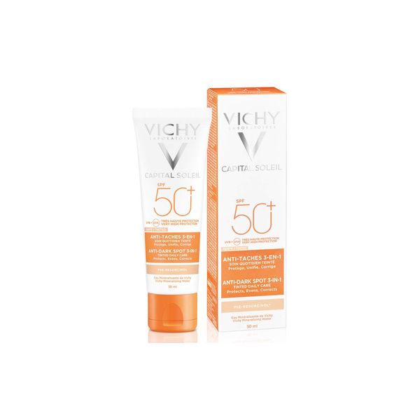 Vichy Ideal Soleil Trattamento Anti-Macchie Colorato 3 In 1 Spf 50+ 50 ml