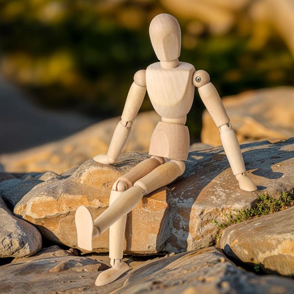Kurtzy Gliederpuppe aus Holz 30,5cm Holzpuppe Menschlicher Körper Mannequin mit Ständer - Verstellbare Glieder Puppe Zeichenpuppe Schneiderpuppe Holzmännchen zum Zeichnen, Malen, Kunst, Modellfigur