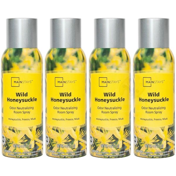 4 Mainstays WILD HONEYSUCKLE Odor Neutralizing Room Spray Mist Perfume 4 oz