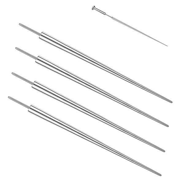 ZS 18/16/14G G23 Titanium Insertion Pin Taper for Nose Ear Navel Lip Threadless Piercings Jewelry Kit, 4Pcs Push in Body Piercing Stretching Kit Assistant Tool (14G)