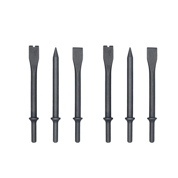 VCT 6pc 7" Inch Extra Long Air Chisel Set, Bolt Cutter, Flat, and Tapered Punch