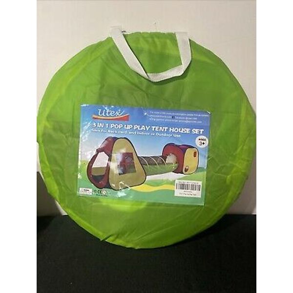 Utex 3 In 1 Pop Up Play Tent House Set