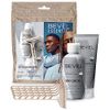 Bevel Essentials Disposable Safety Razor Shaving Starter Kit for Men, Includes 5 Stainless Steel Double Sided Safety Razors, Clear Shave Gel, and Post Shave Bump Control Cream