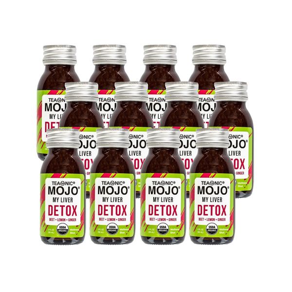 TEAONIC My Liver Mojo: Detox, Wellness Mojo Shots With Black Pepper, Beet, An...