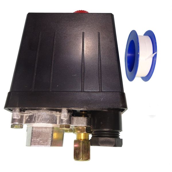 1 Port Pull Air Compressor Pressure Switch Repair Replacement Pressure Switch with Seal Tape