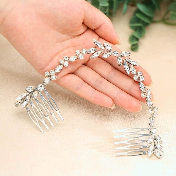 Unicra Wedding Crystal Hair Combs Bridal Headpieces Wedding Hair Accessories for Brides (Silver)