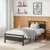 Twin Bed Frame with Wood Headboard,Meta