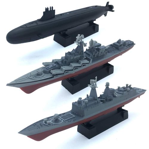 Kvvdi 8 Sets 3D-Puzzle Model Battleship Aircraft Carrier Toy Submarine, Plastic Model Warships Ship Kits, Navy for Collection