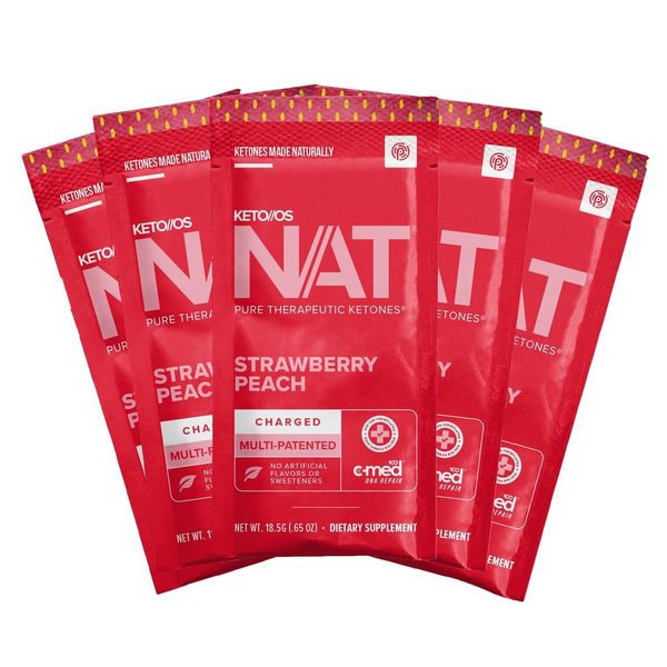Pruvit Strawberry Peach OS NAT Ketones Charged Sample 5 Pack Free Ship - Fresh!