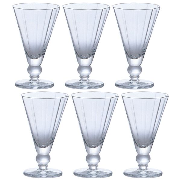 ADERIA L6854 Caro Shot Dessert Glasses, 2.3 fl oz (65 ml), Set of 6, Made in Japan, Parfait, Sunday Container, Cup, Glass, Stylish, Mini Ice Cream, Foot, Coffee House/Tableware, Commercial Use,