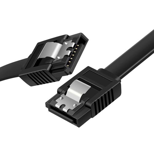 SATA 3.0 Cable Serial Cable Band Latch (Double Straight Head) Compatible with SATA Interface Devices such as Solid State / Mechanical Hard Disk, Optical Drive, Recorder/DVD, Desktop Computer Host 0.5m