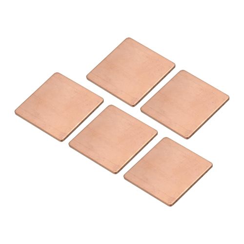 MECCANIXITY Heatsink Copper Sheet Shim, 1mm Thickness 20 x 20mm Pad with Thermal Conductive Adhesive Tapes for Desktop Computer GPU CPU Cooling Patch 5 Set