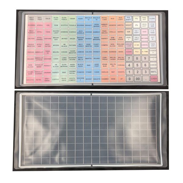 SAM4S ER-5200M, SPS-520FT, SPS-530FT, SER-7000, SAP-530FT / Flat Keyboard Cover Silicone Cash Register Protective Wet Cover Overlay Wet Cover ER5200M