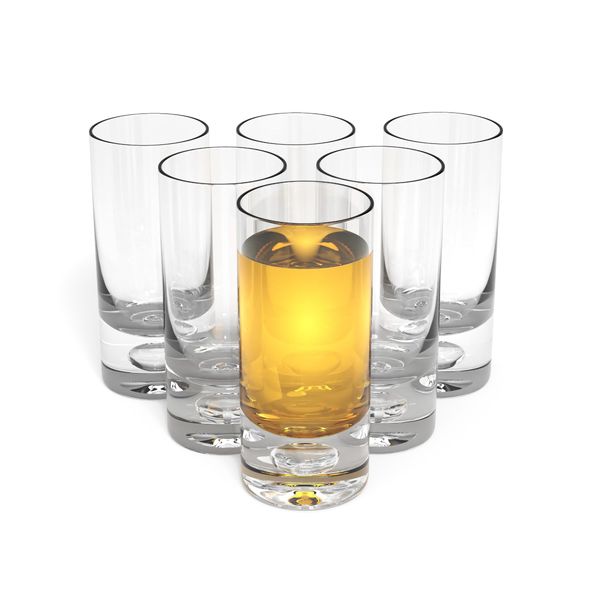 Badash Galaxy Crystal Shot Glasses - 4" Tall 3oz Lead-Free Glassware Set of 6