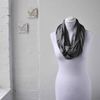 Plain 50% Cotton Blend Jersey Snood Scarf, Grey