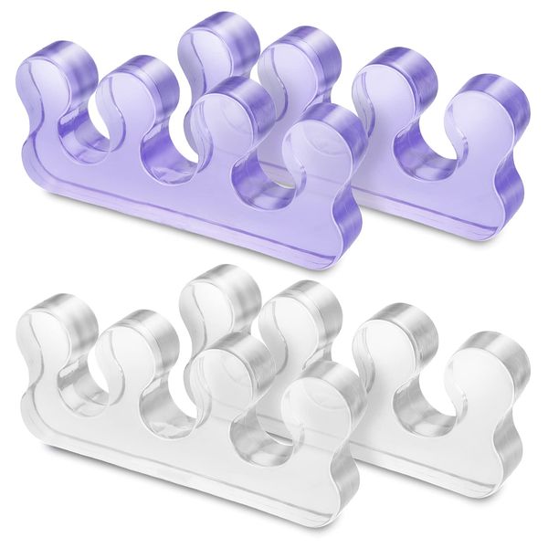 Molain 4Pcs Toe Separators Pedicure,Pedicure Toe Separators,Repeatable Washable Toenail Dividers,Toe Separators for Nail Polish Application