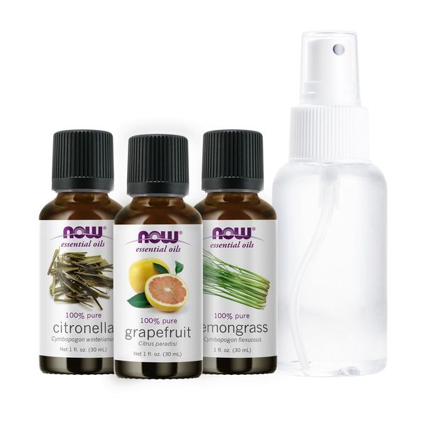 Now Essential Oils KIT Mosquito Repellent Blend Citronella Lemongrass Grapefruit