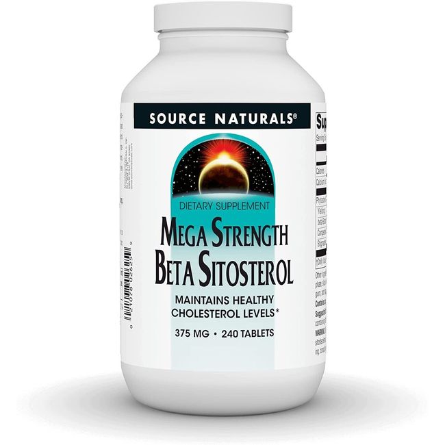 Source Naturals,  Mega Strength Beta Sitosterol, plant sourced, 375 mg-240 Tab.