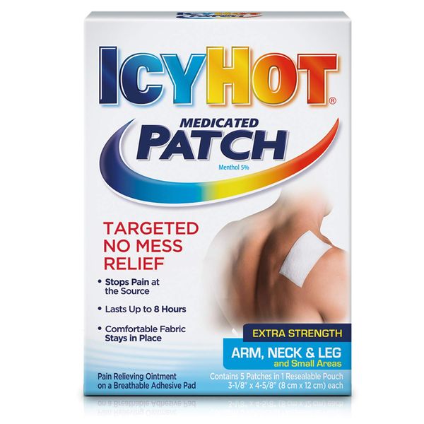 Icy Hot Medicated Patch Extra Strength Pain Relief Patch for Arm, Neck & Leg (15 Pain Patches)